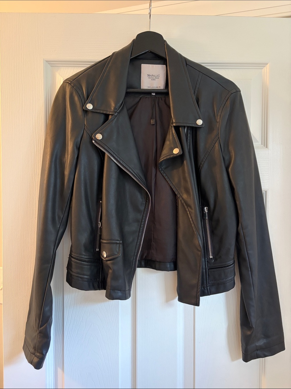 Black Faux Leather Moto Jacket